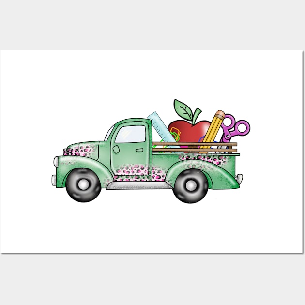 Back to school loader truck Wall Art by Zedeldesign